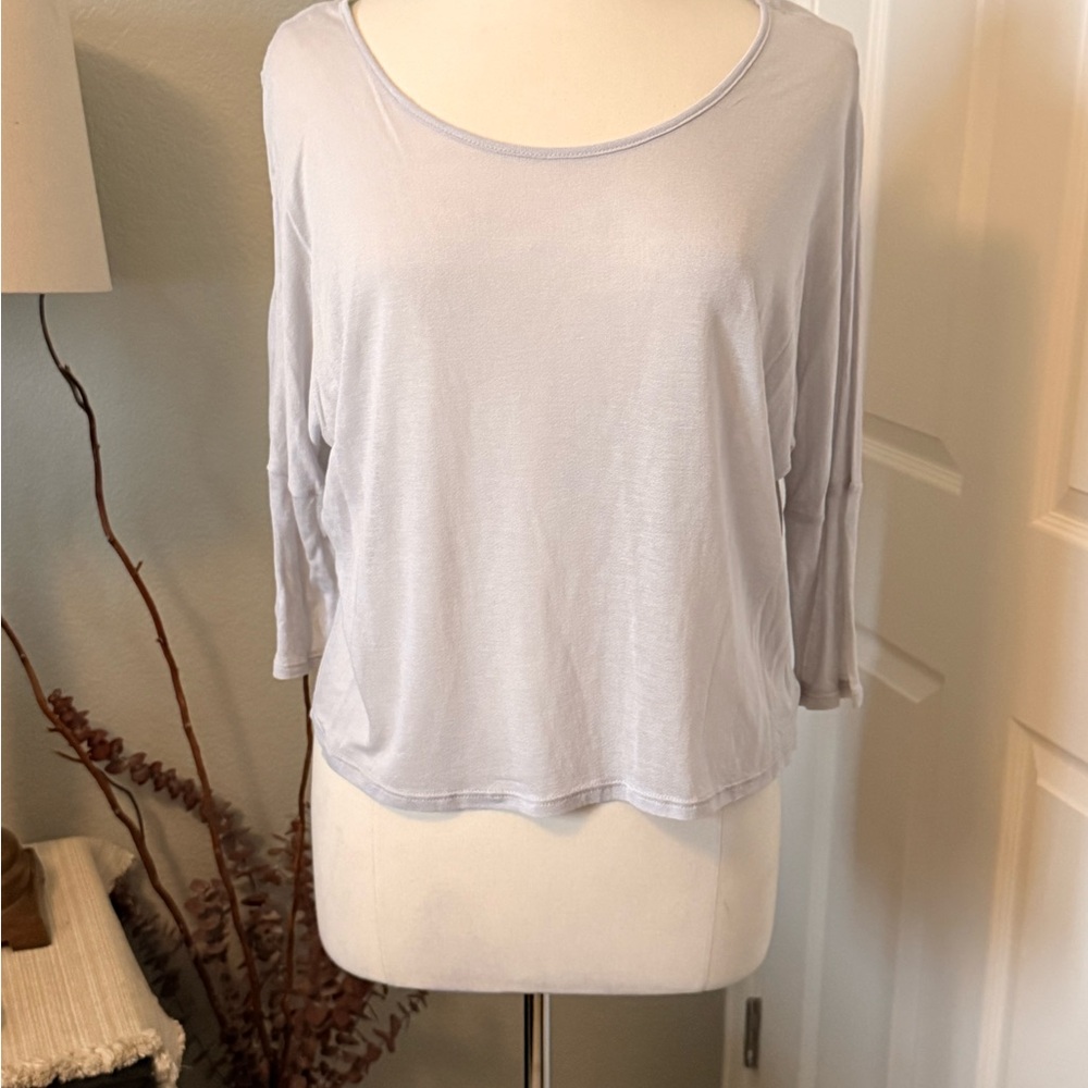 Love Notes Soft Gray Long Sleeve Tee